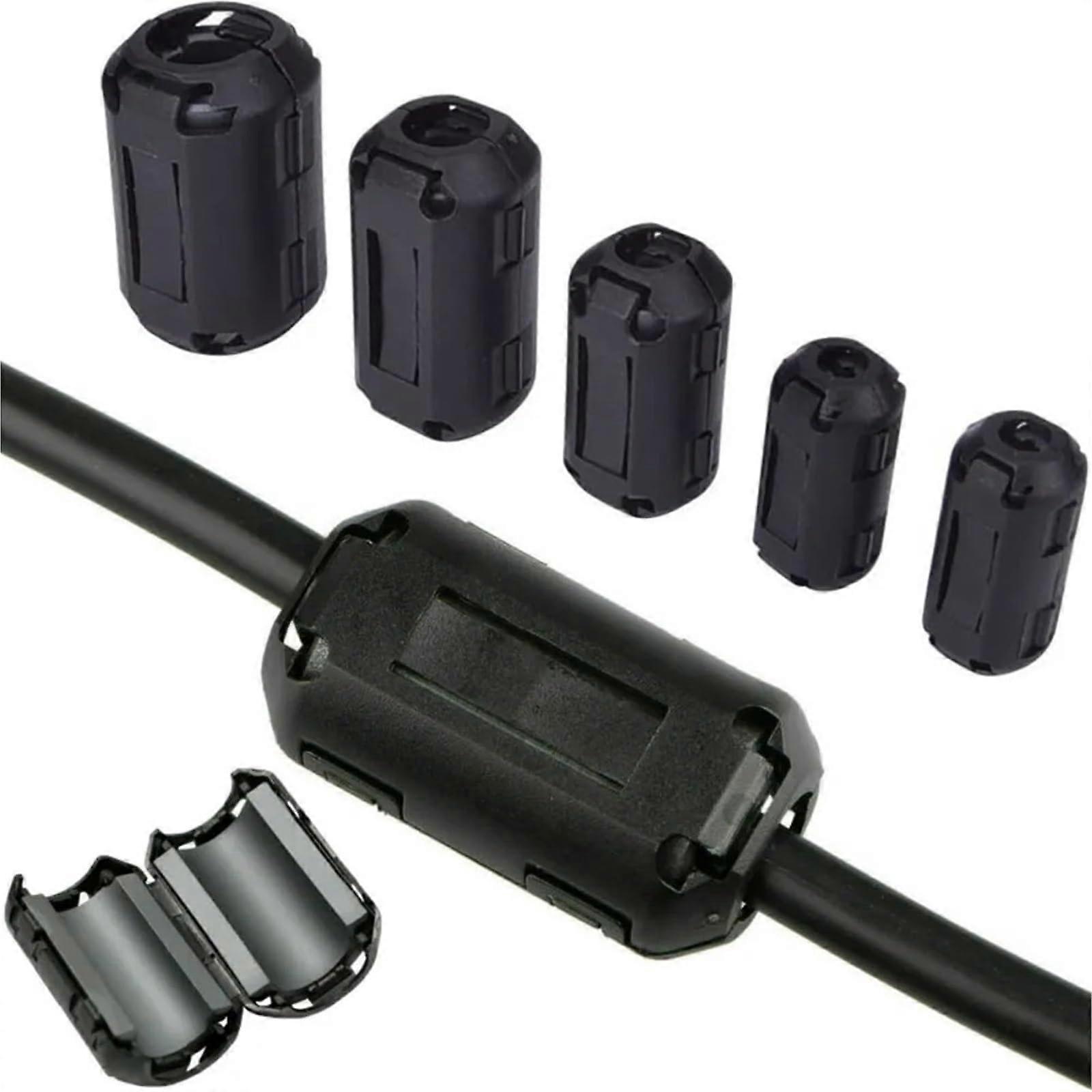 snap type ring kerne ferrit perle klemme sort antiinterferens choke spole emi rf støj filtre holder (9mm)