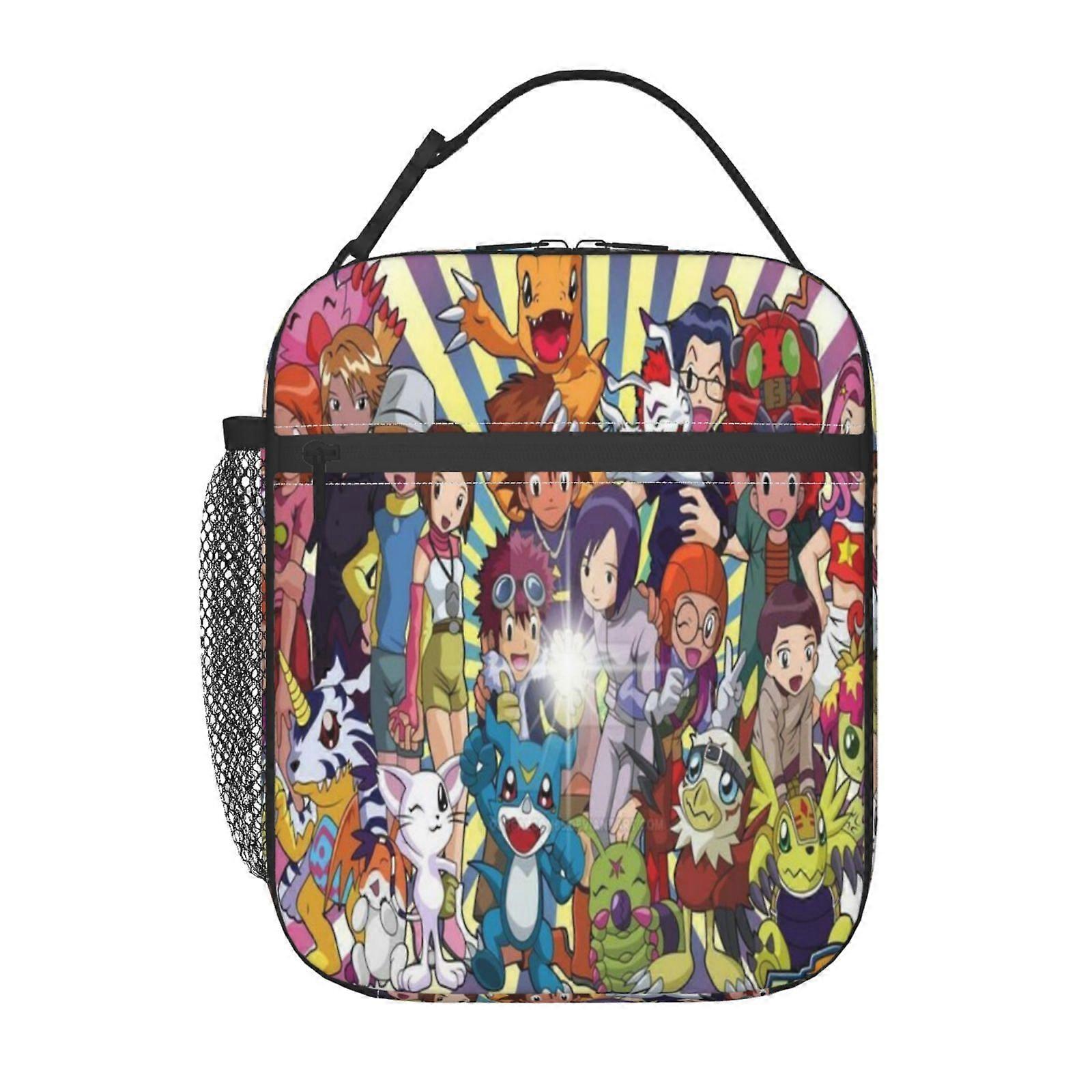 a138 Digimon Lunch Boxes 2-Piece Set (Large+Small), Συντονισμός Χρωμάτων με Κοινόχρηστη Παγοκύστη, Λύση Προετοιμασίας Οικογενειακού Γεύματος f138