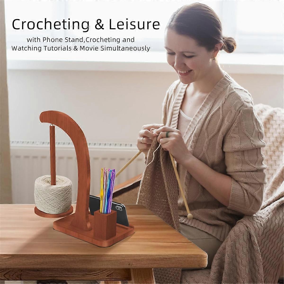 Upgraded Yarn Holder for Knitting and Crocheting,Magnetic Twirling Mechanism Yarn Spinner ,Yarn Ball