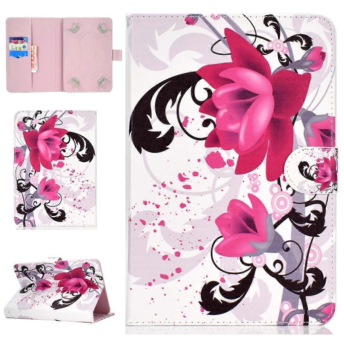 [New] Colored Pattern Drawing Horizontal Flip PU Leather Case with Three-folding Holder for 7 inch Tablet PC For 7 inch Tablet PC