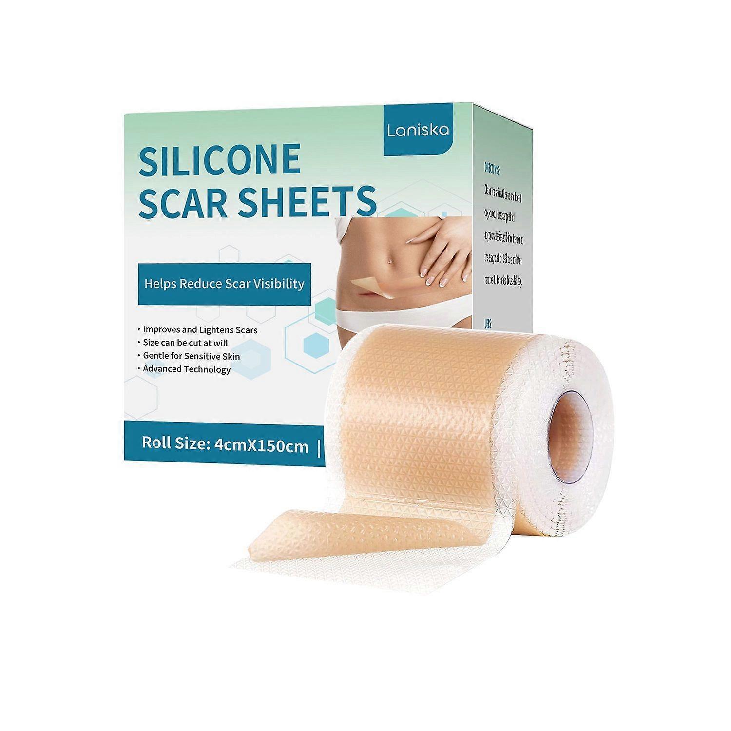 Silicone Scar Sheets, Silicone Scar Treatment Tape - Lock in Hydration For 8+ Hours, Instant Plumping Effect, All Skin Types, 4CM*150CM Roll
