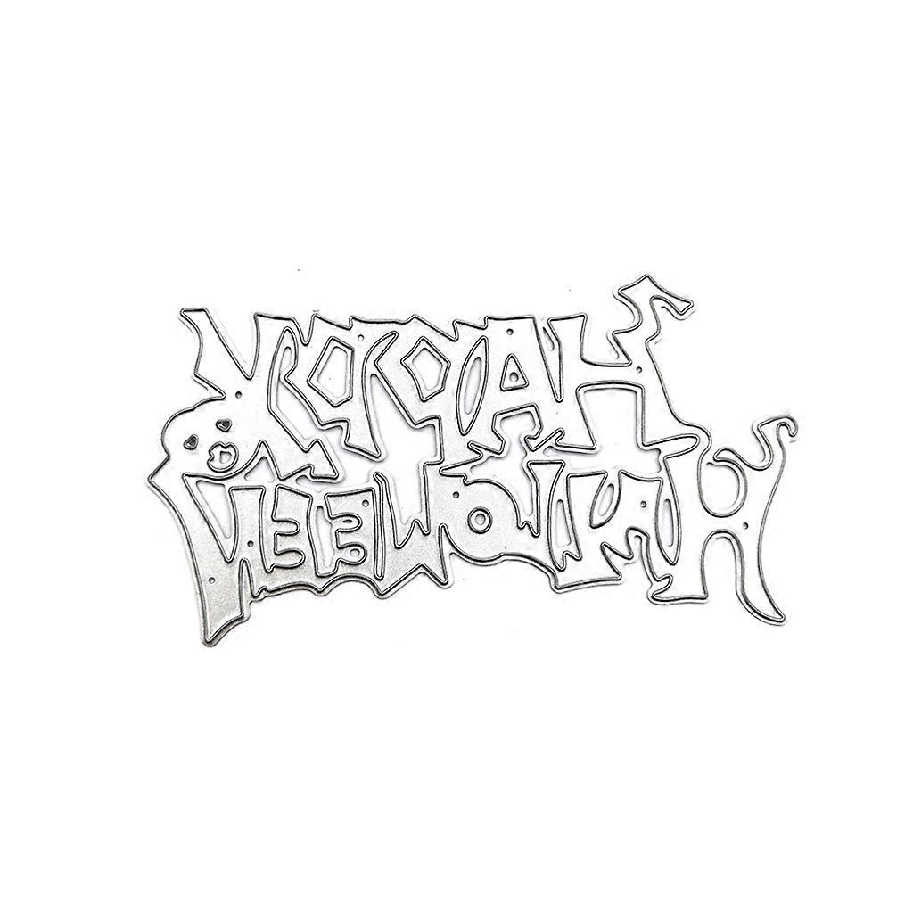 Χαρούμενα Halloween Μεταλλικά Κοπτικά Μήτρες Στένσιλ DIY Scrapbooking Άλμπουμ Χαρτί Κάρτα Πρότυπο Μούχλα Ανάγλυφη Διακόσμηση Χειροτεχνίας Πολύχρωμα