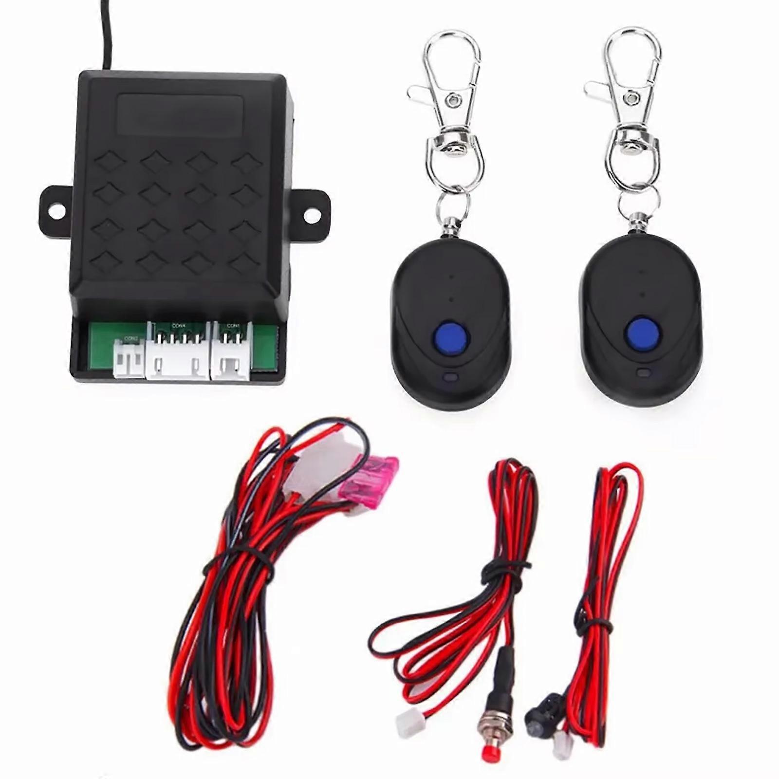 Anti-Theft Alarm System Car Engine Immobilizer Lock Car Wireless Engine Lock Intelligent Circuit Cut Offs with 2 Remotes