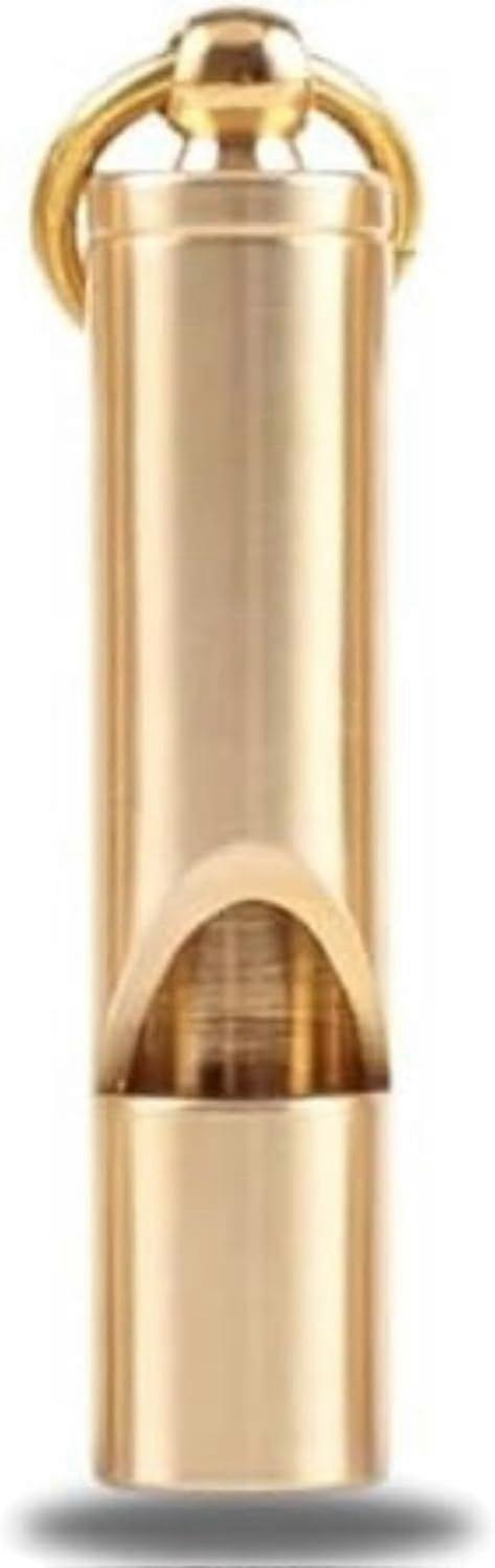 Loudest Brass Whistle Best Premium Emergency Whistle 125db+ One Piece Outdoor Survival Whistle On Key-Chain or Hang Around Your Neck and Carry it Anyw