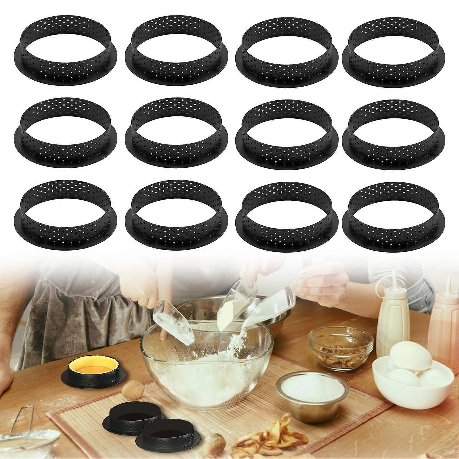 Pack of 12 Tartelette Cases 8 cm, NonStick Coating, Heat Resistant, for Baking
