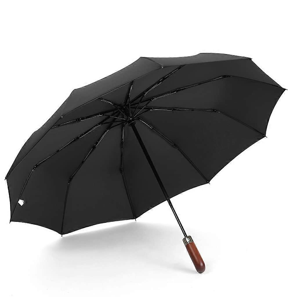 Automatic Travel Umbrella 10 Rib Windproof Compact Design for Men Business Gray Color Portable Travel Umbrella