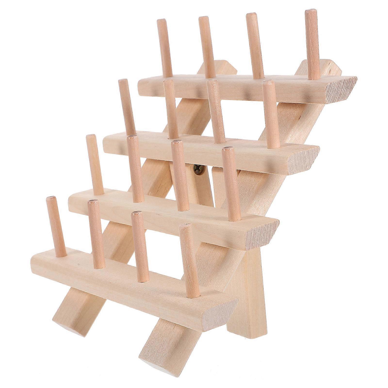 حامل بكرة قوي ، رف خيط خيط خشب زان متعدد الأغراض لمشاريع DIY