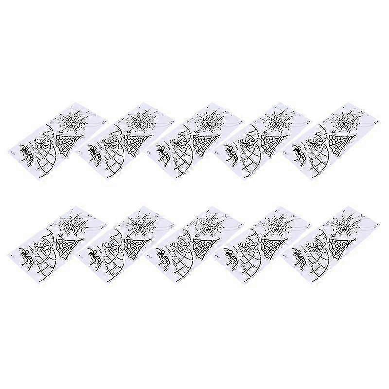 21X10cm Jq-035 Temporary Tattoos 10pcs Halloween Temporary Tattoos Stickers Spider Net Party Tempora