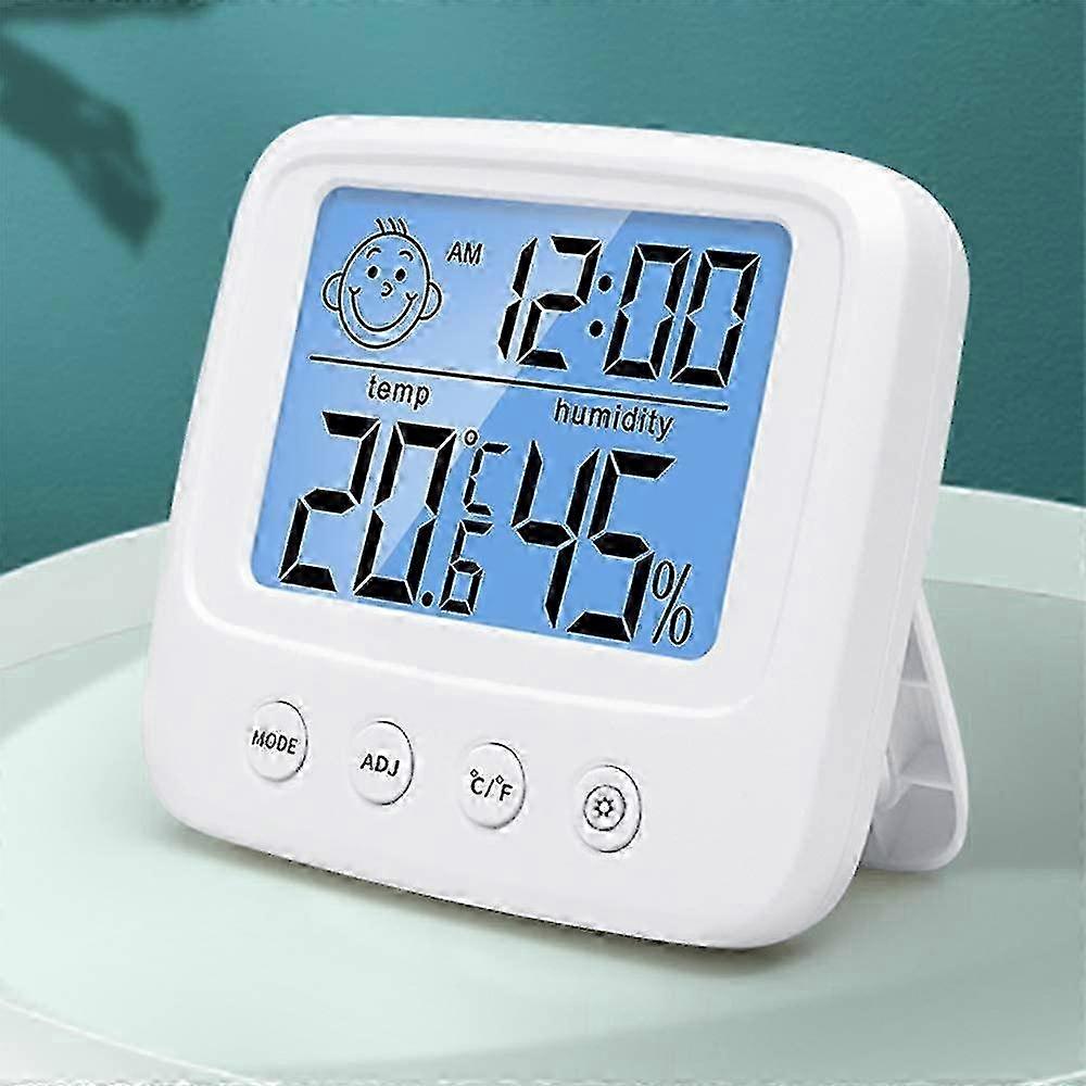Digital Hygrometer Indoor Thermometer with Humidity Gauge, Backlight & Clock