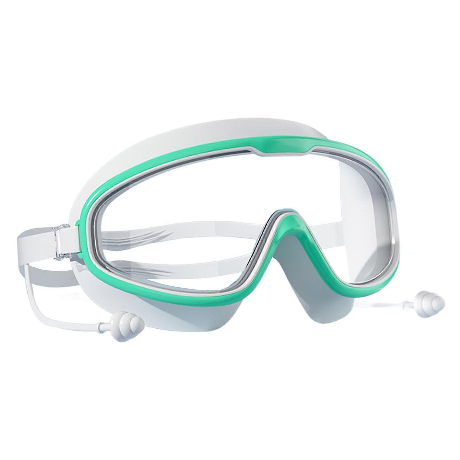 Γυαλιά κολύμβησης, γυαλιά κολύμβησης, φαρδιά γυαλιά κατά της ομίχλης, επαγγελματικά γυαλιά θαλάσσιων σπορ, γυαλιά κολύμβησης κατά της διαρροής UV για γυναίκες και άνδρες πράσινο