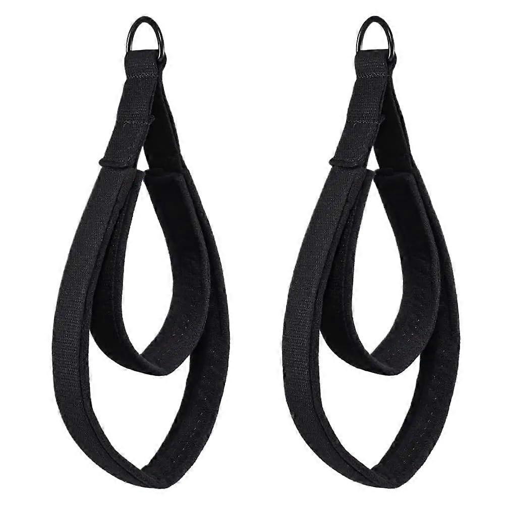 Yoga Strap with D-Ring Handles, Solid Black Loop Straps for Fitness, Stretching, and Physical Therapy