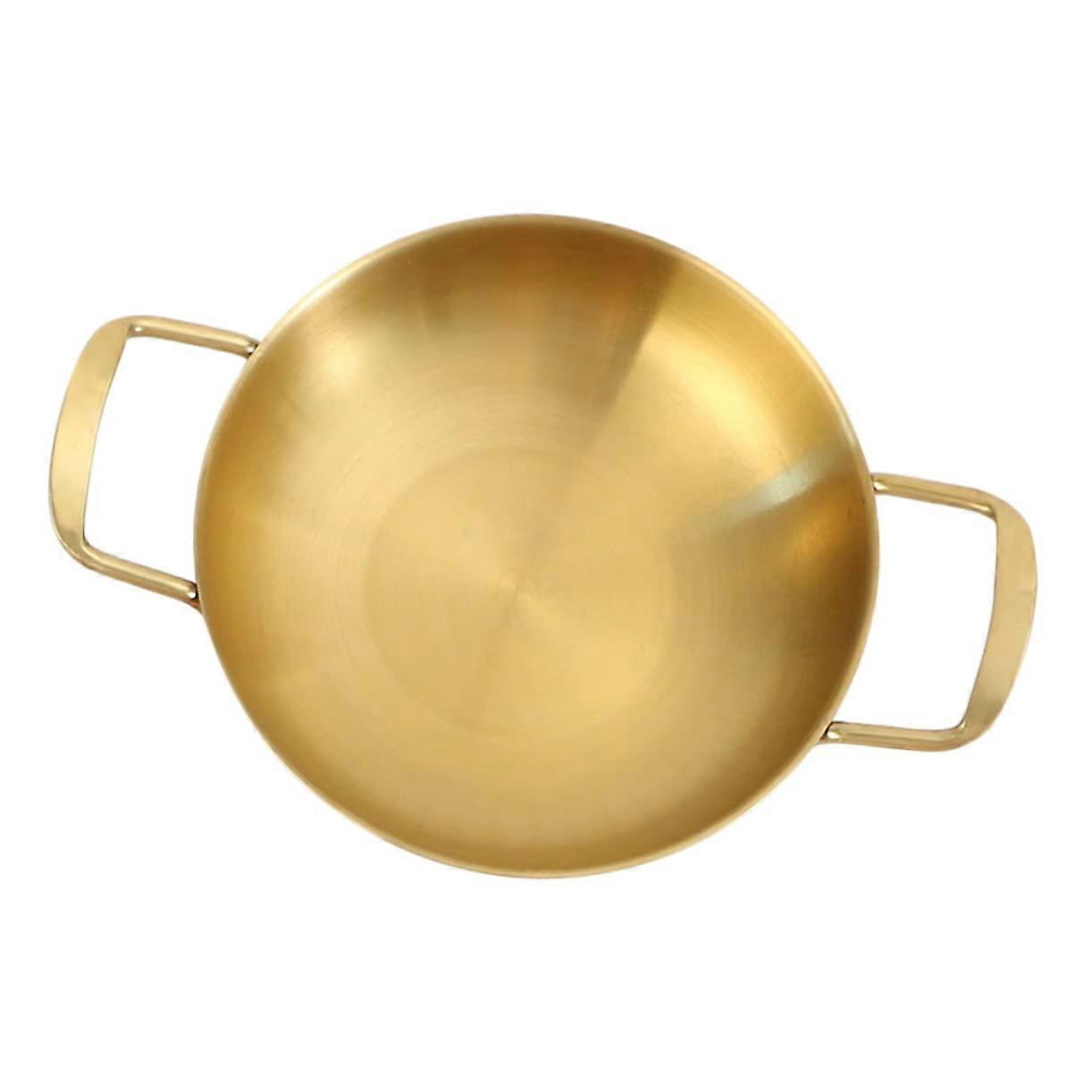 Mini Frying Pan Gold Color 20 Cm For Seafood, Dishwasher Safe, With Practical Handles, For Home And Camping
