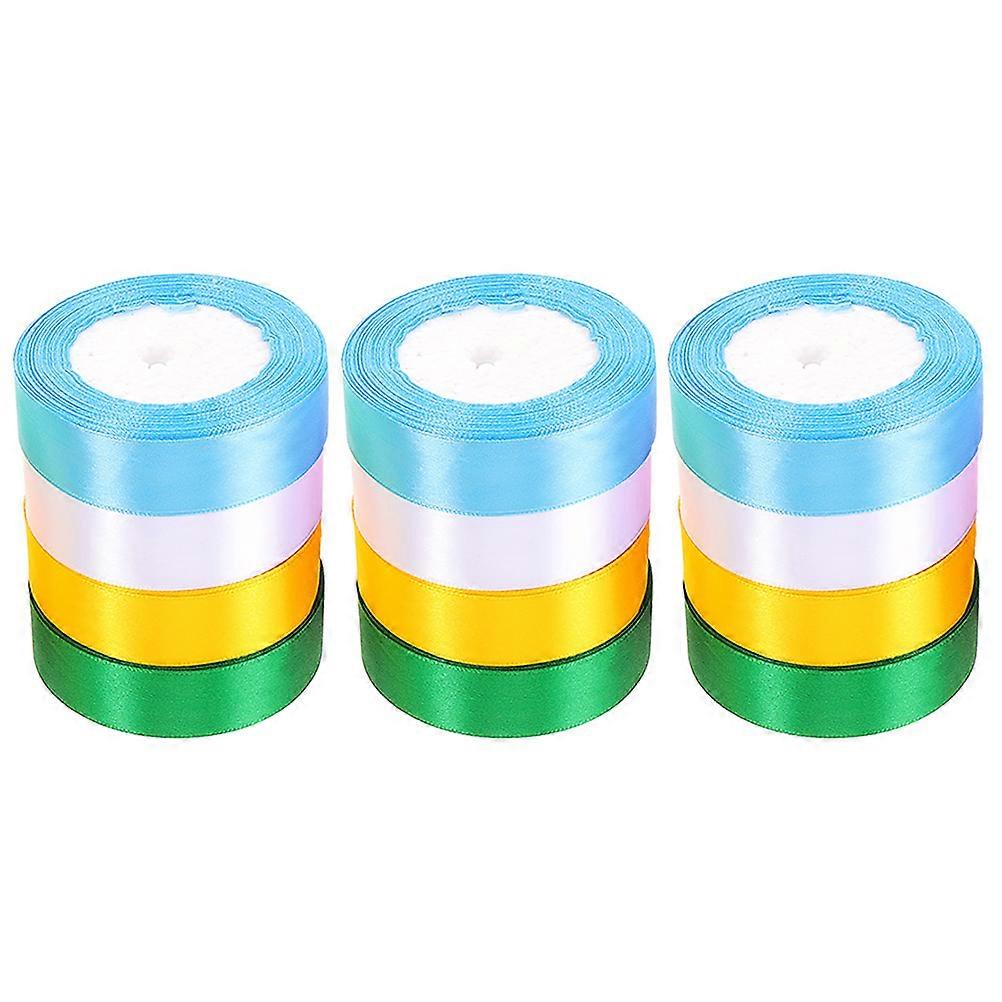 12 Rolls Elegant Decorative Packaging Ribbons Mixed Colors for Wrapping, Cake Decoration, Flower Bouquets, and DIY Crafts