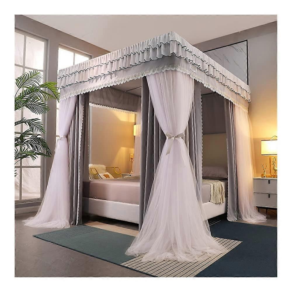 Moskitonetz 1,2 m für 4 Fuß Bett - Luxus Betthimmel Verdunkelung Staubdicht 1.2x2x2m Style 2 Hochwertig