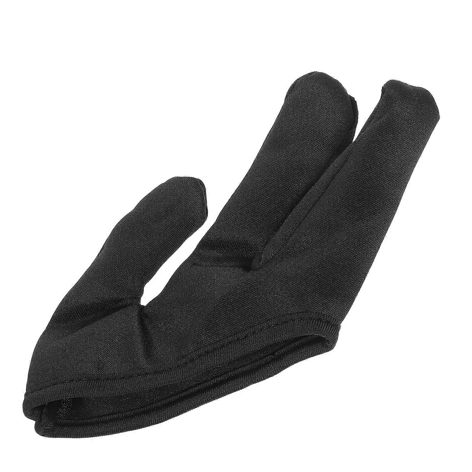 **Professional Heat Resistant Gloves for Hair Styling – Durable Three Finger Design, Black Thermal Mittens for Curling Wand Protection (Ideal for