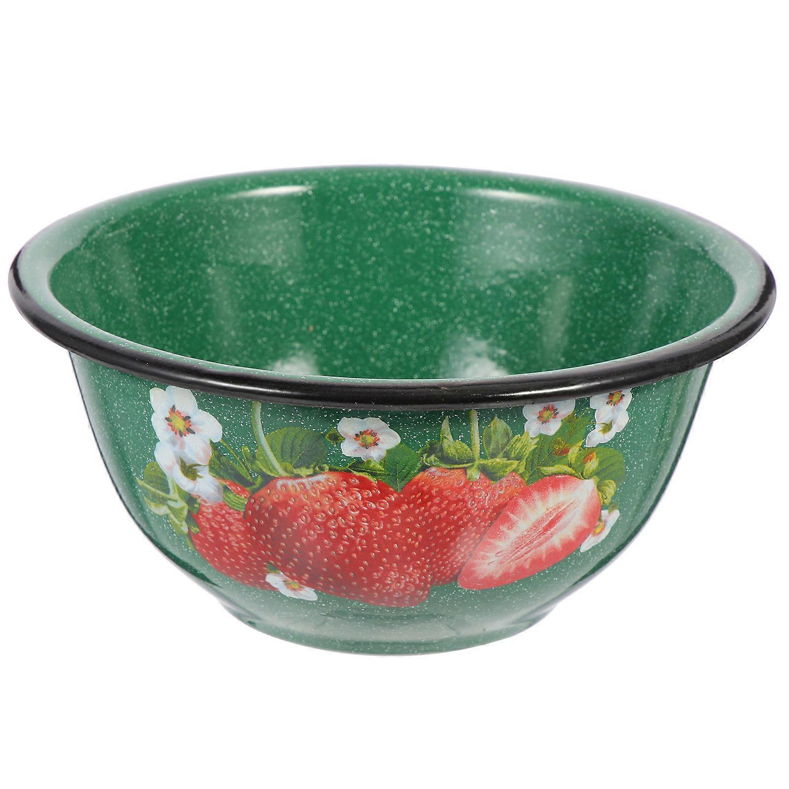 Thickened Enamel Food Bowl   Retro Deep Soup & Noodle Bowl for Home Use