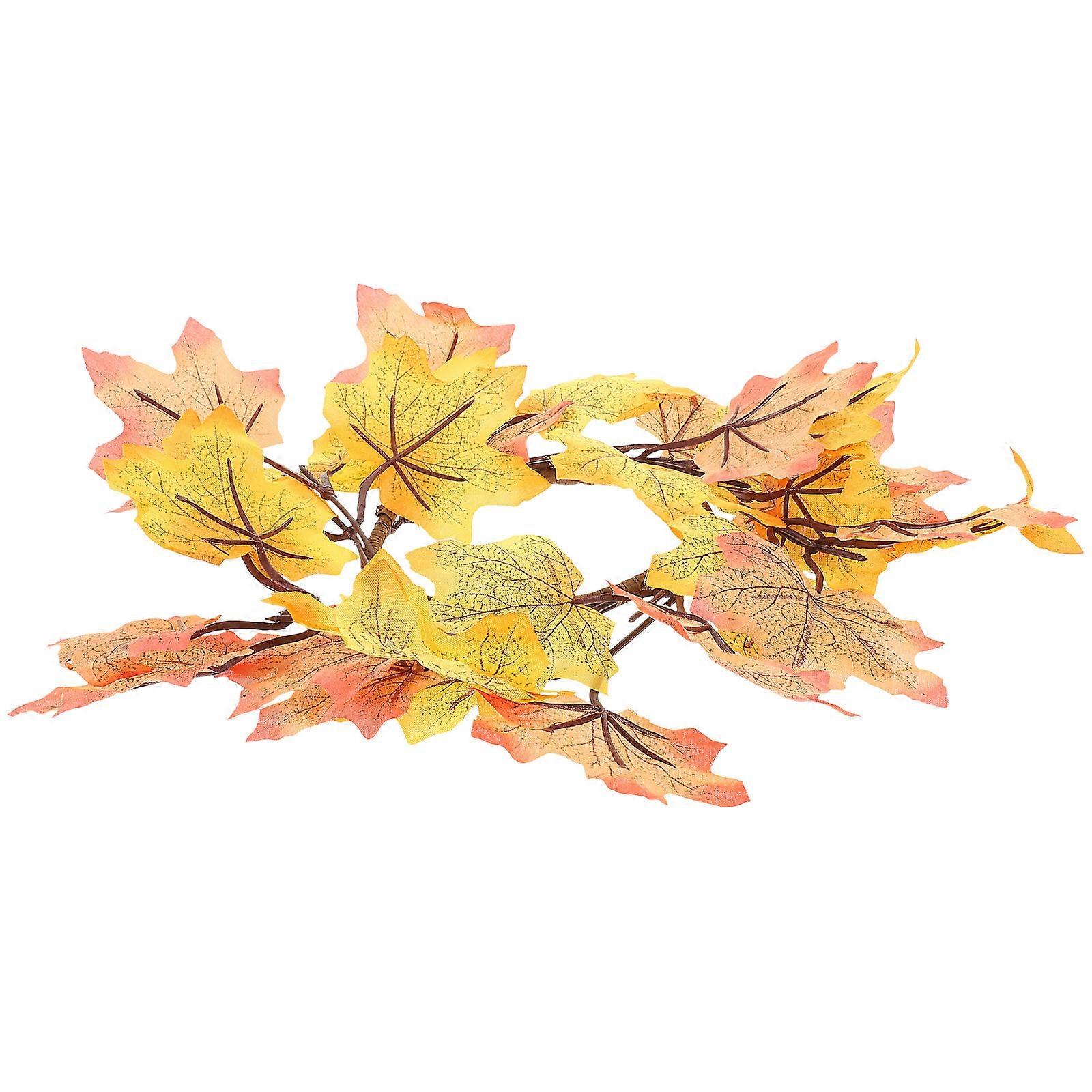 Garlands For Home Decoration Fall Leaf Garland Front Door Wreaths Thanksgiving Day Round Frame 1Set