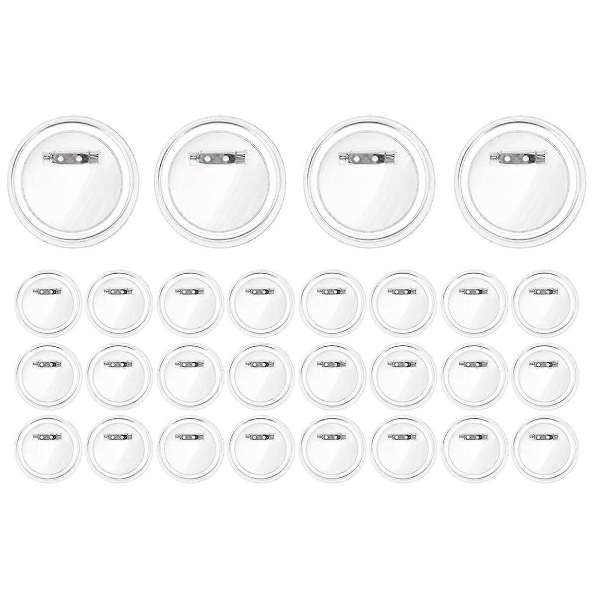 28 Pcs Photo Buttons 3In Clear Button Pins,Acrylic Button Making Kit