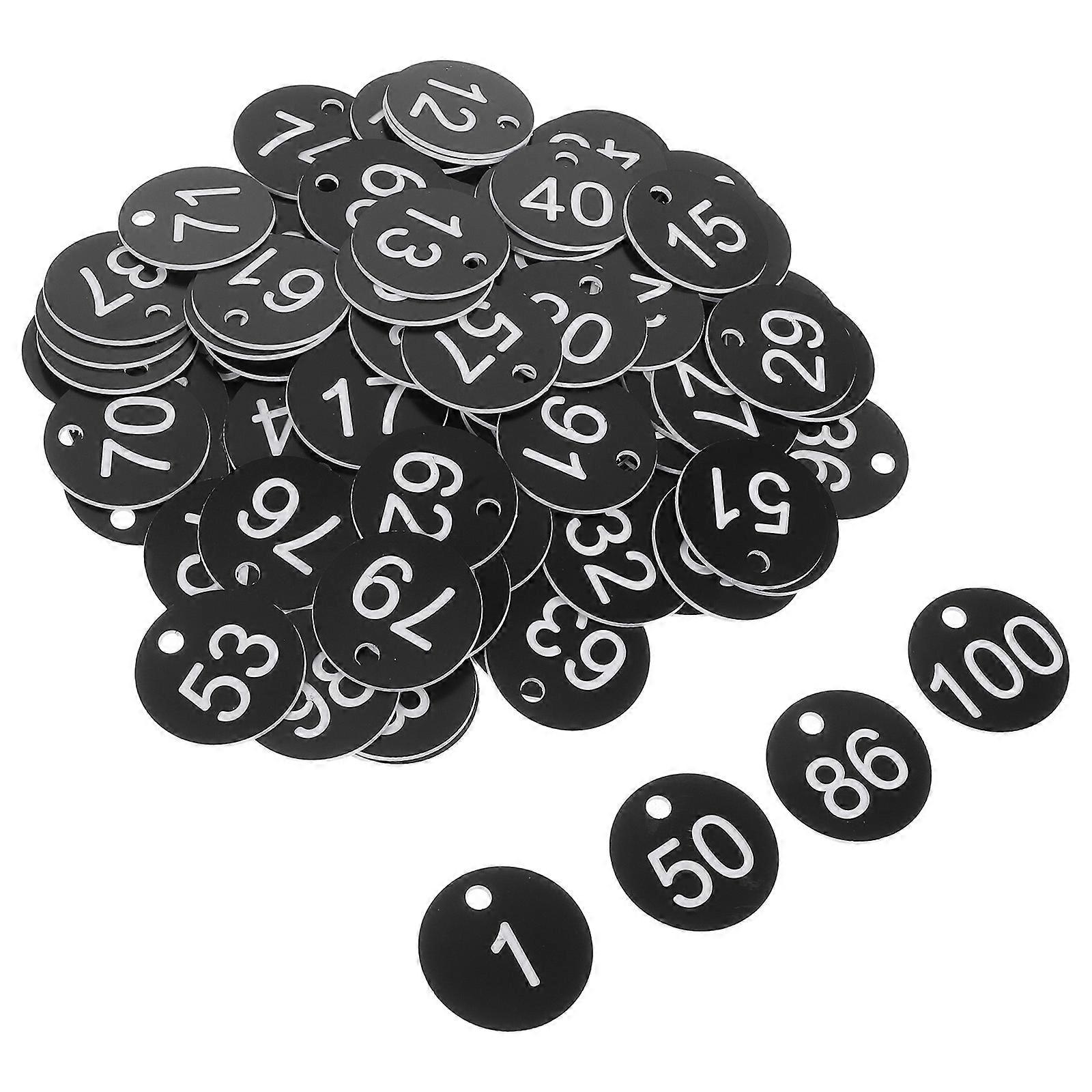 Plastic Number Tags Sorting Identification Labeling Luggage Tagging Desk 100Pcs