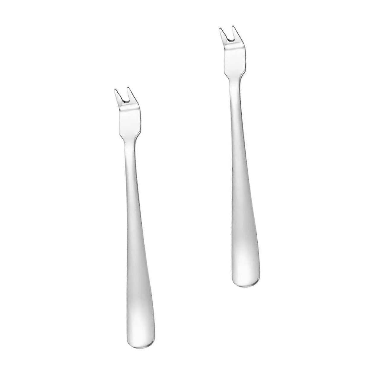 2pcs Stainless Steel Barbecue Forks BBQ Forks for Outdoor Grill Camping Supplies No Soaking