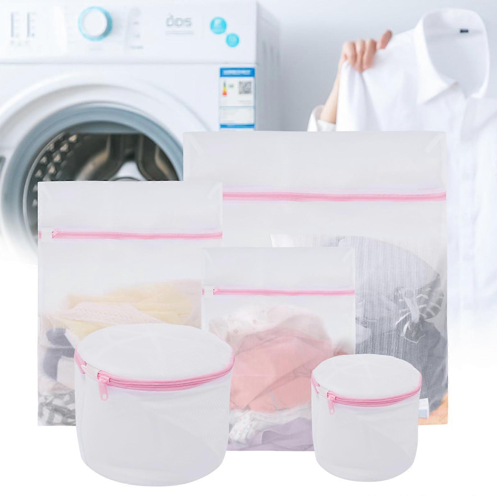 Laundry Net for Washing Machine, Set of 5, Zip Closure Mesh Laundry Bag, Travel Organizer for Shoes and Baby Clothes