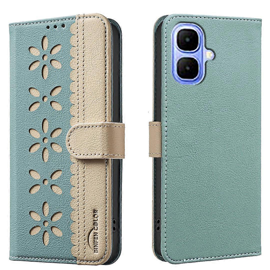 For TECNO Pop 10 Infinix Smart 10 Leather Case BINFEN COLOR BF36 Floral Pattern Phone Cover RFID Blo
