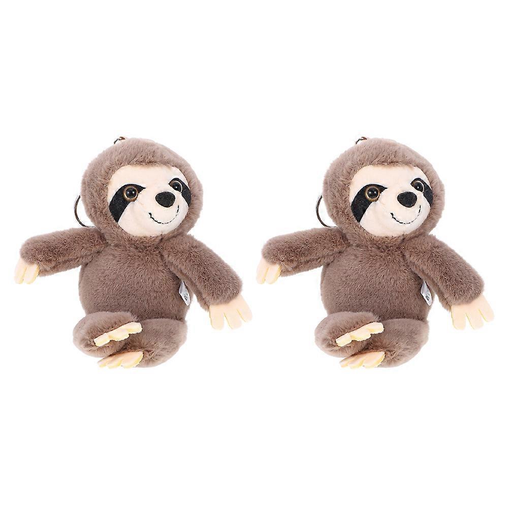 Plush Pendant Sloth Plush Keychain For Purses And Keys Multi 6.7X3.9X2.8in Keychain 2Set