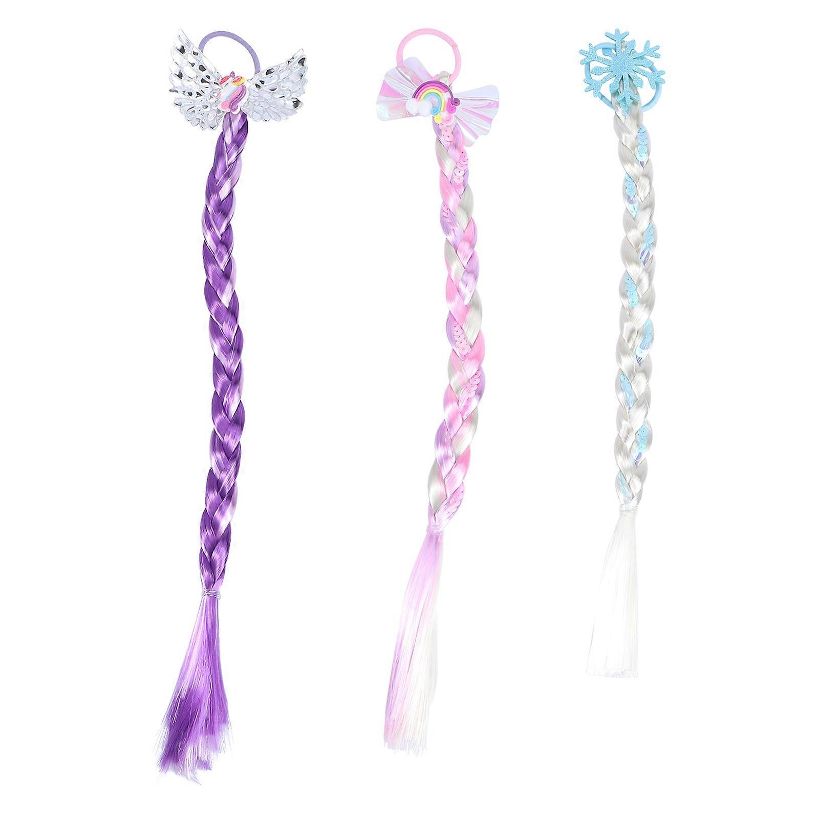 Here's a polished and engaging product description based on your input:
**3pcs Colorful Braided Wig Headdress – Handmade Hair Accessories for