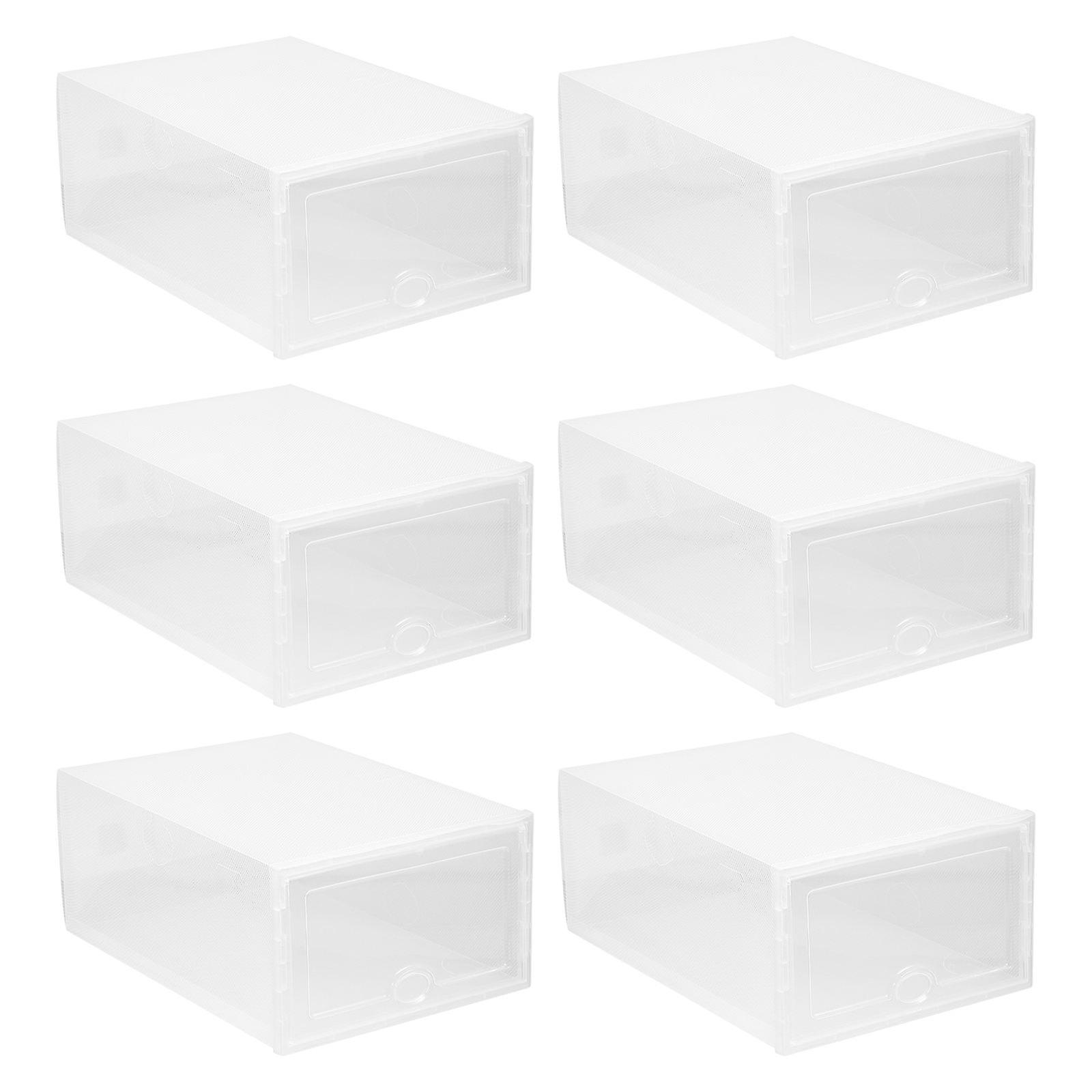 Storage Boxes For Shoes High-Grade Plastic Rectangular Shape Simple Style 6Pack