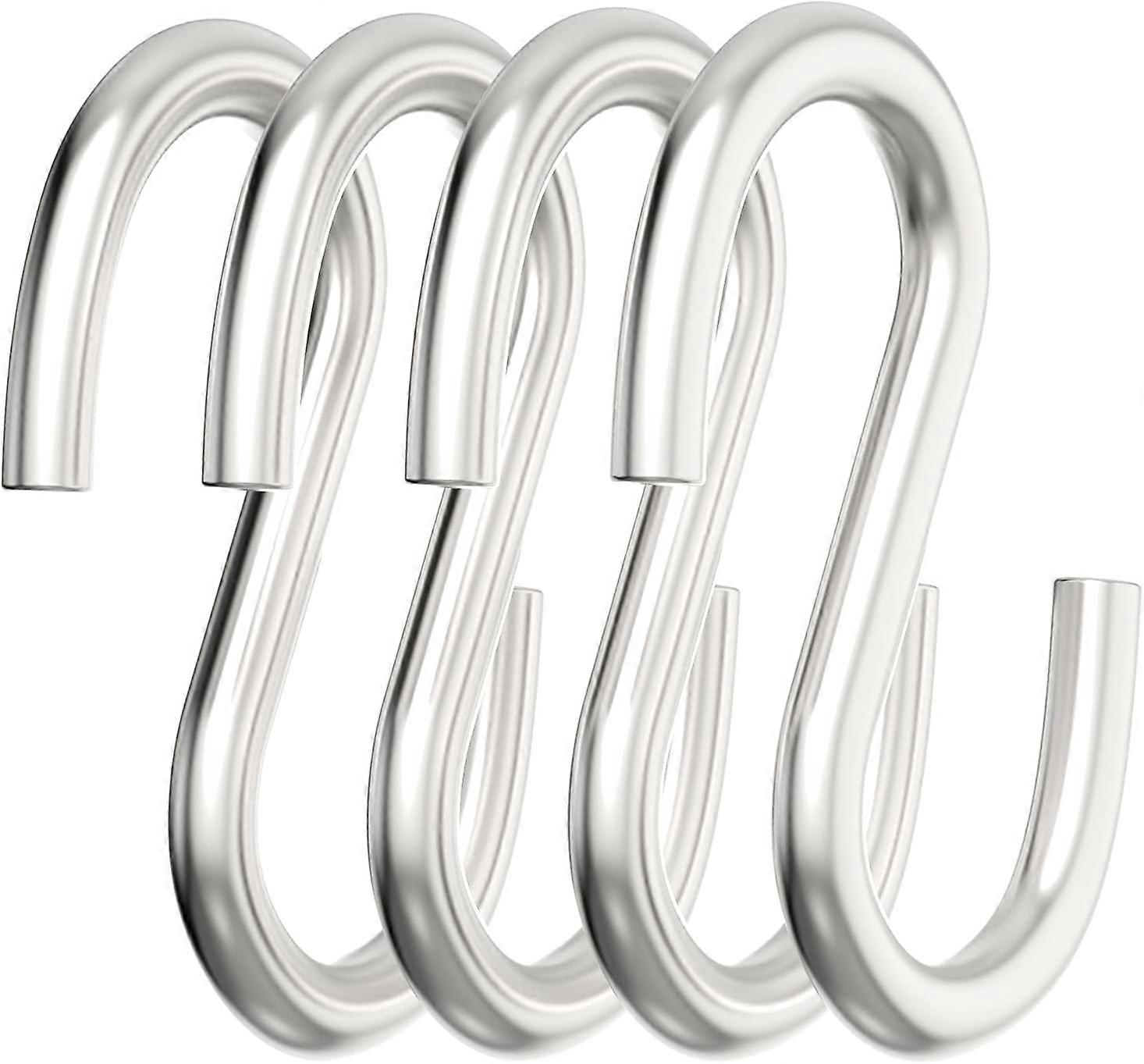 304 Stainless Steel 3 Inch S Hooks Heavy Duty Hanging Hook S Shaped Utility Hook for Hanging and Utility Use, Loads up to 550 lbs, 4 Pcs
