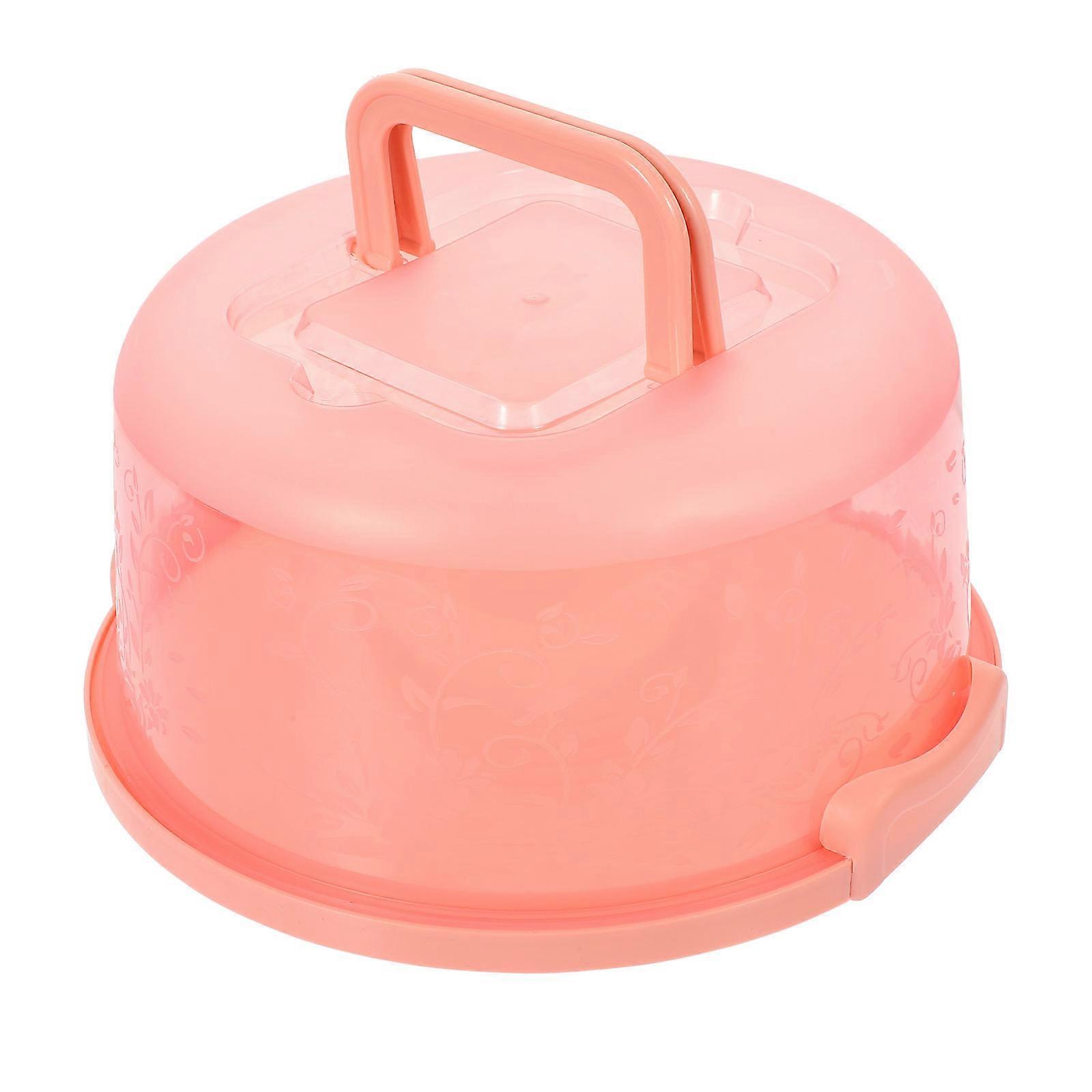 Baking Tool Box Portable Cake Carrier Pink Rectangular For Birthday Parties Storage Protection 1Pack