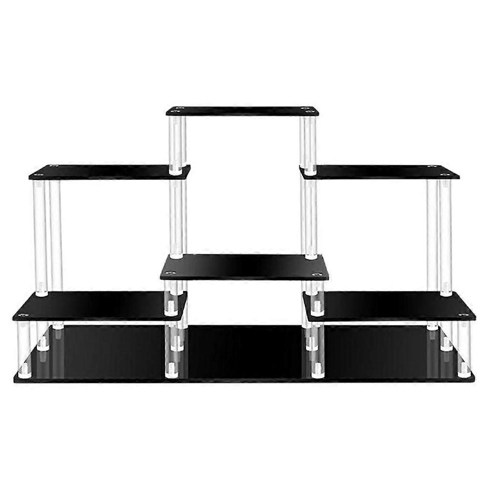 Size S Multi-Layer Acrylic Display Stand for Pop Mart Blind Box Figures Collectibles Desktop Organizer, 32 x 14 x 25cm
