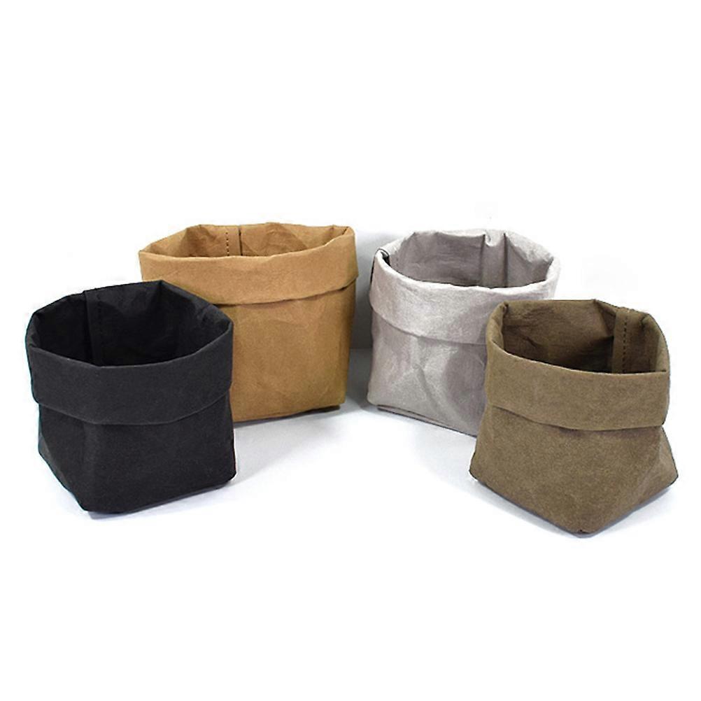 Flowerpot Protection Kraft Paper Container Reusable Paper Bag Decorative Organizer for Homeowners in Blackish Green 2XL 1Pcs