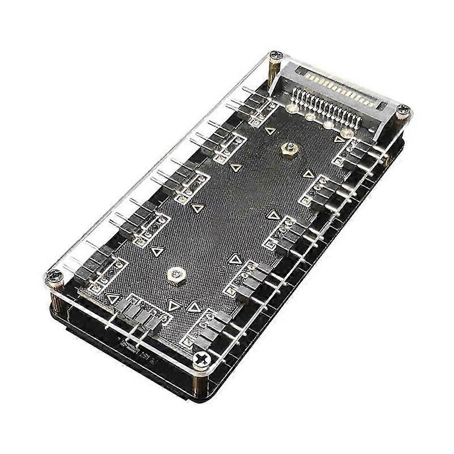 10 Ports RGB Fan HUB PC Computer Desktop 5V 3PIN ARGB Extension Splitter Portable Power Adapter