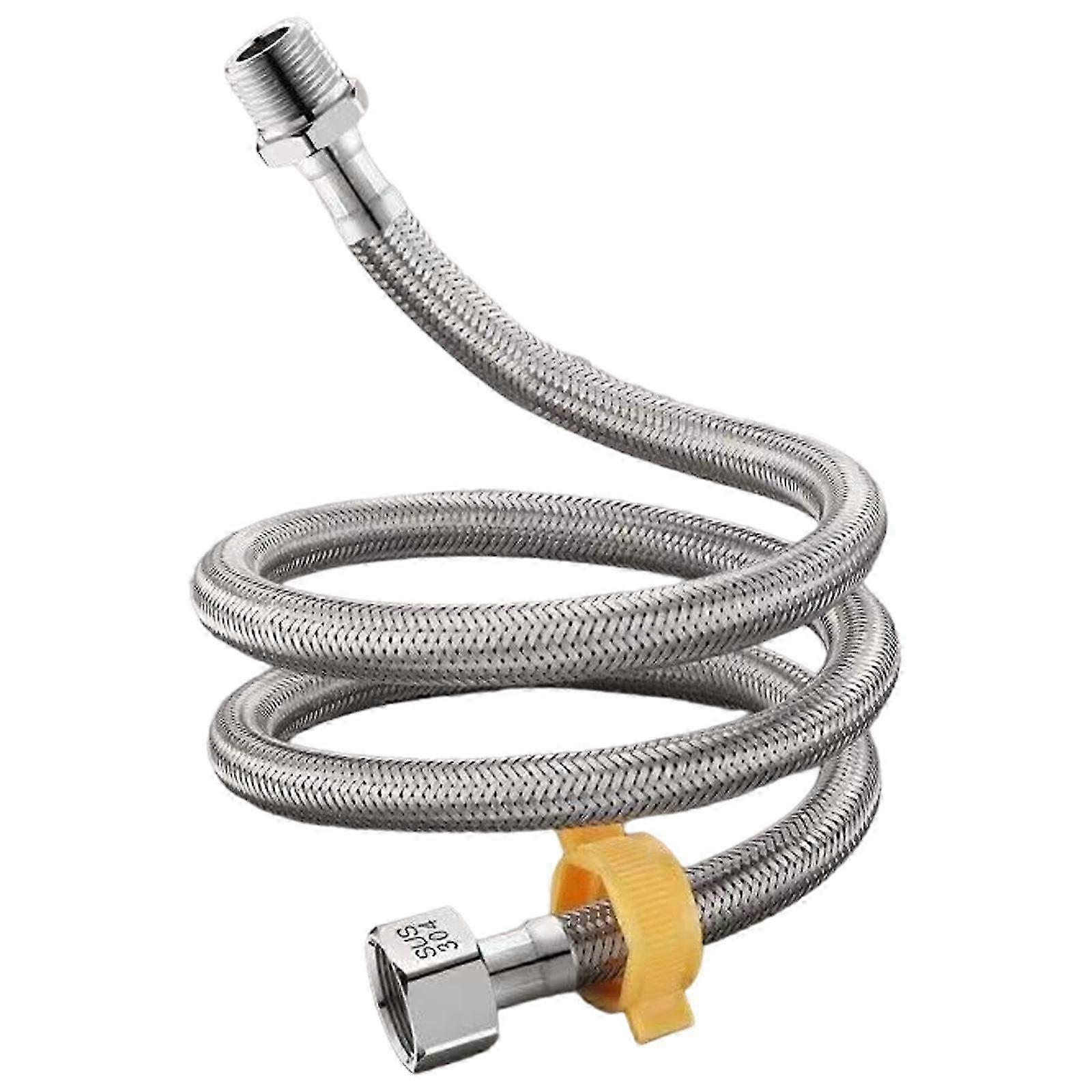 Extended Length 4-Point Hot Water Heater Inlet Hose, 304 Stainless Steel Flexible Pipe for Water Heater Connection, 300CM