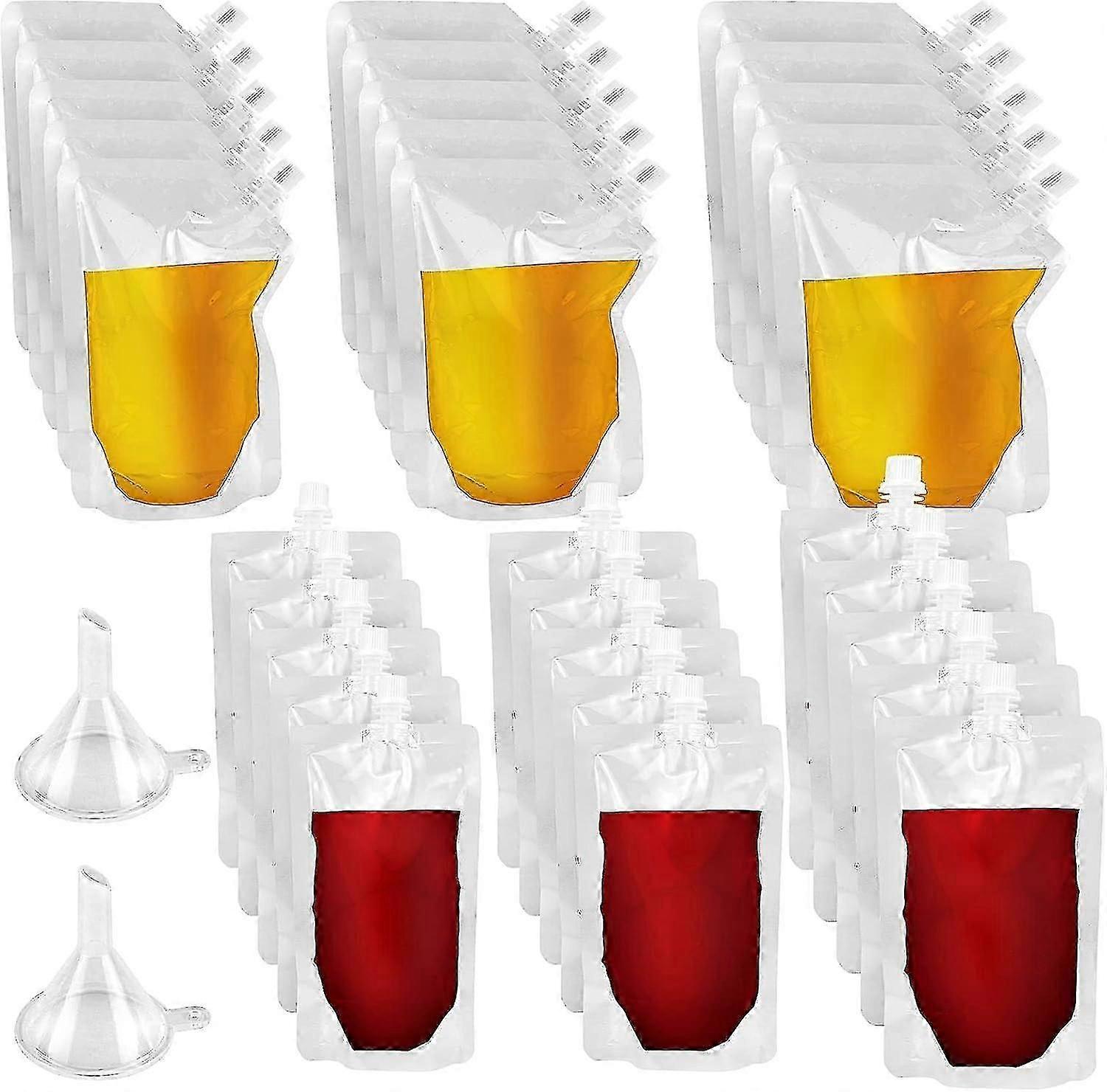 30 Pack Drinks Pouches For Festivals Homgaty Festival Drink Smuggle Secret Flask Reusable Drink Pouches With 2pcs Spout And Small Funnel 250ml 350ml 5