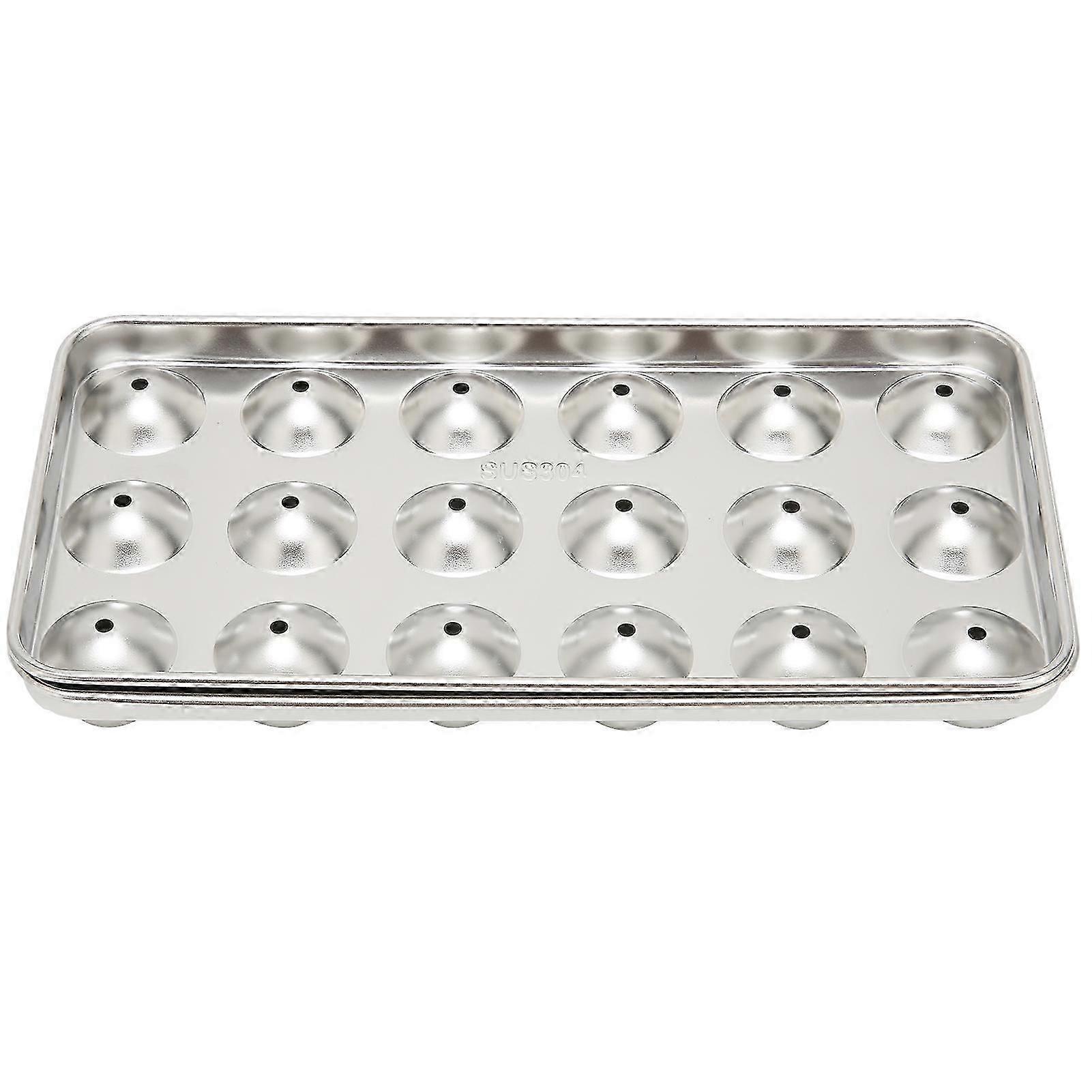 Stylish Stainless Steel Lid Ice Cube Tray, Square Ice Cube Trays for Easy Release Molds