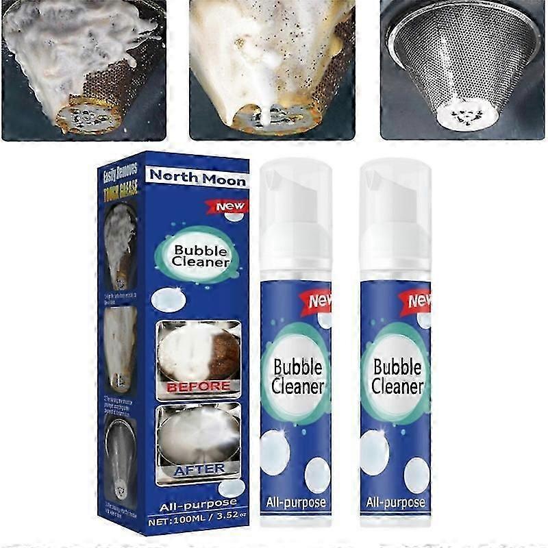2x 100ml Bubble Cleaner Schaum Allzweck-Reinigungsmousse Küchenfettreiniger