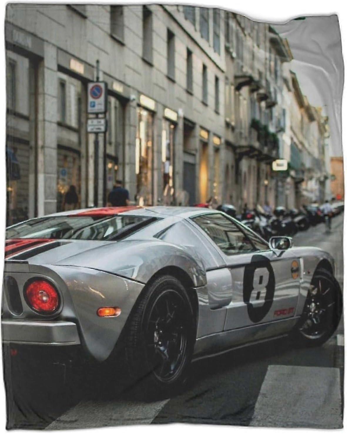 Muscle Car Themed Plush Blanket 3D Print Fleece Throw Blanket for Kids and Adults Soft Cozy Sofa Bed Couch