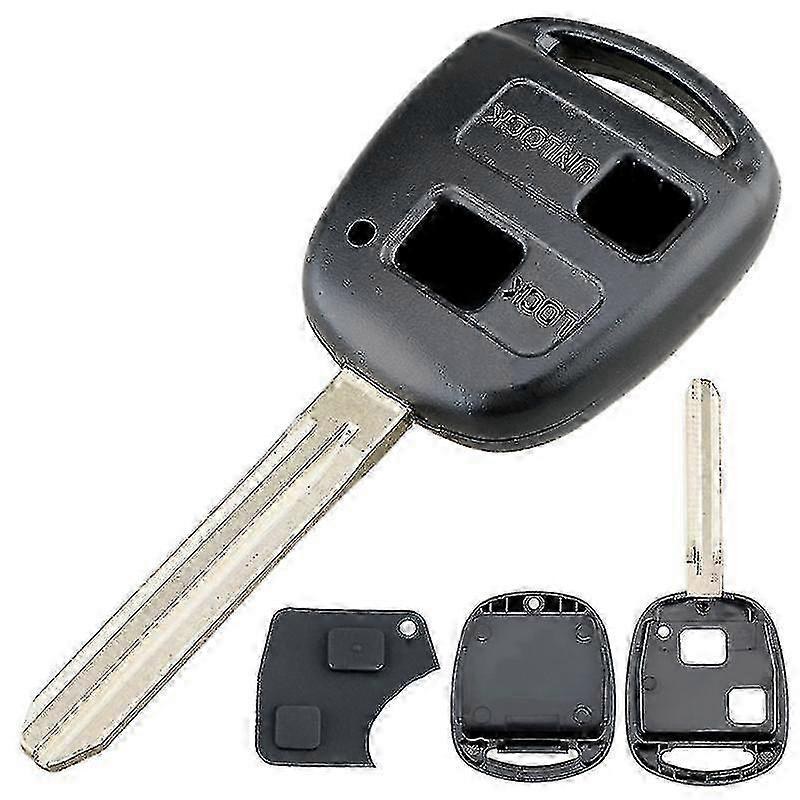 Spare Shell for Car Remote Control, 2 Buttons, Rubber Blade, Compatible with Toyota Models