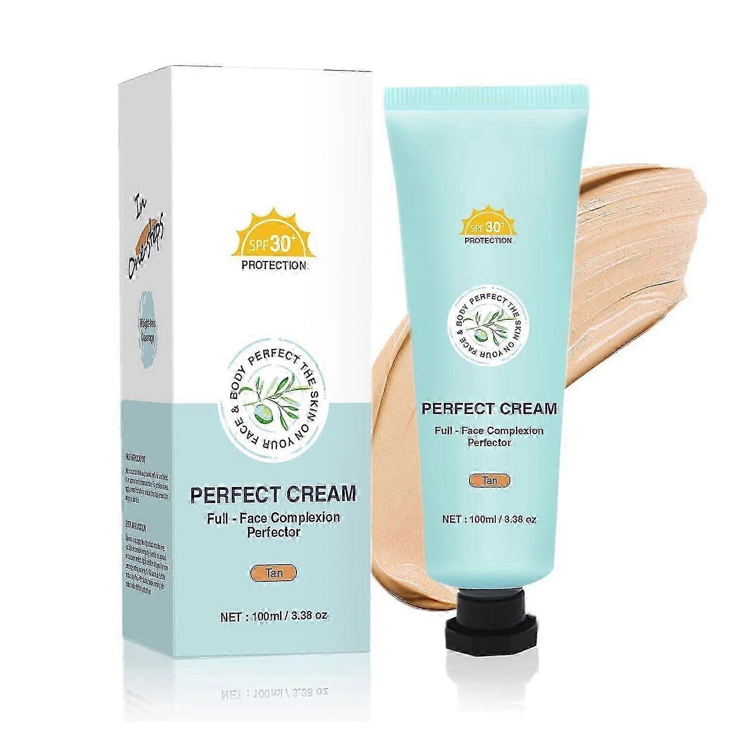 Supreme Creme All Over Complexion Perfector Long-Lasting Full Coverage Concealer Cream Foundation, Waterproof Transfer-Resistant