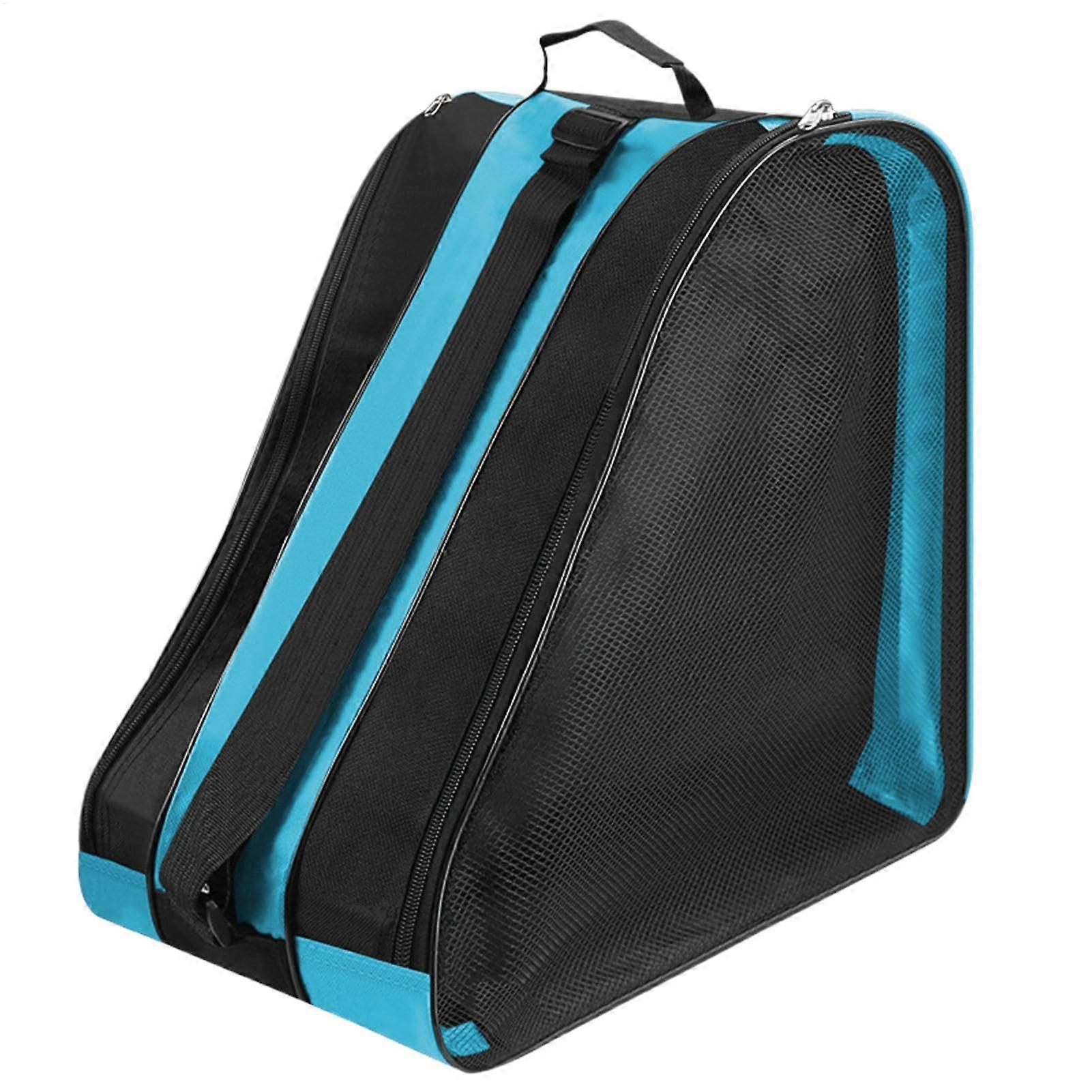Ice Skate Bag Oxford Material, Three-Layer Breathable Storage for Girls Roller Skates, Travel Bag in Malachite Blue