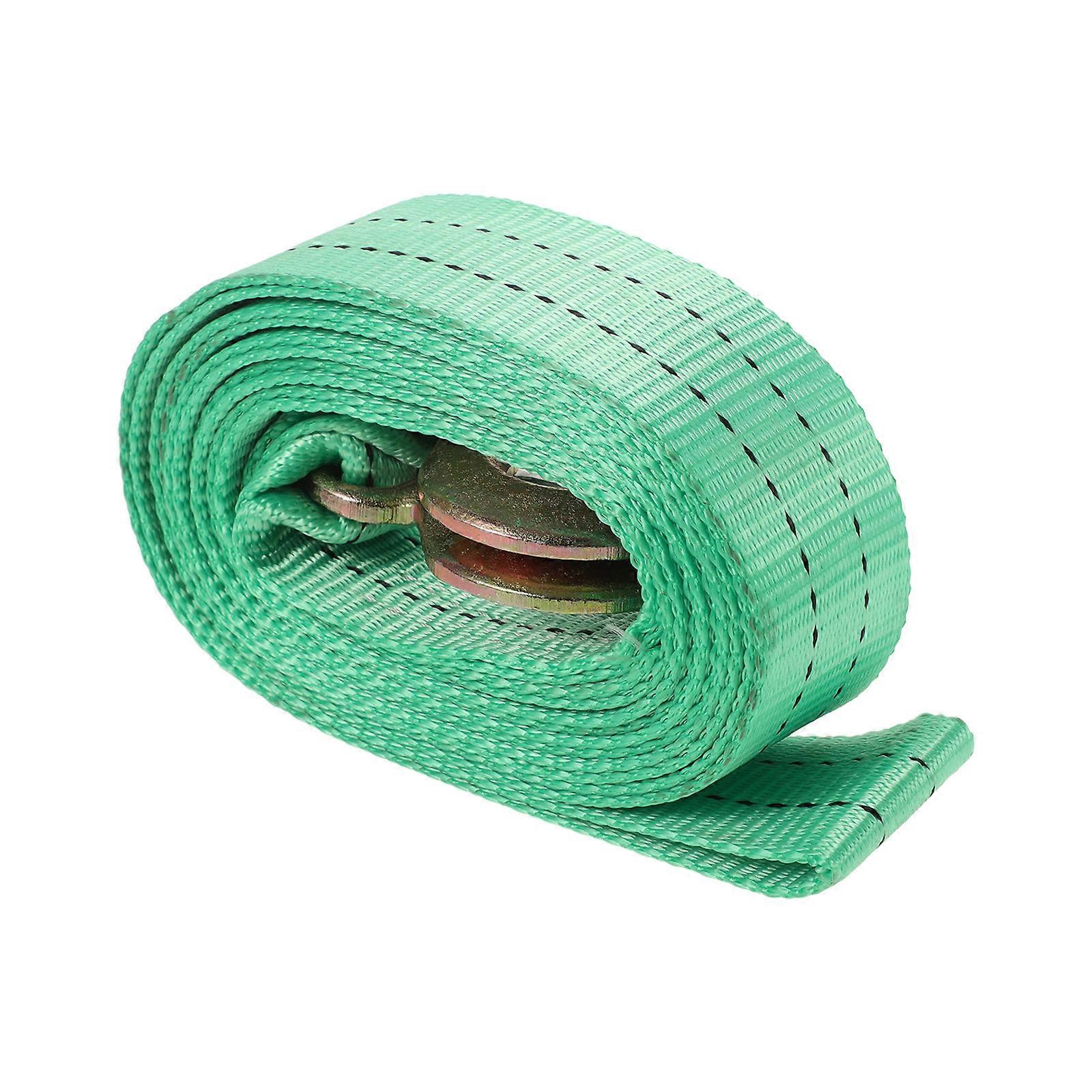 Tow Cable With Hook Car Tow Dolly Secure Attachment For Large Vehicles Light Green 400.00X5.00X0.20CM 1Pack
