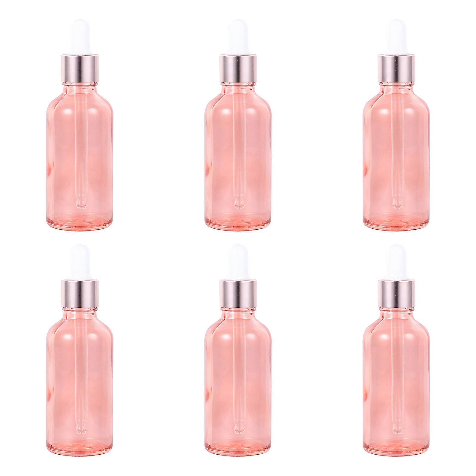 6PCS Golden Dropper Bottles for Essential Oils and Perfumes with Bright Color Design 50ML
