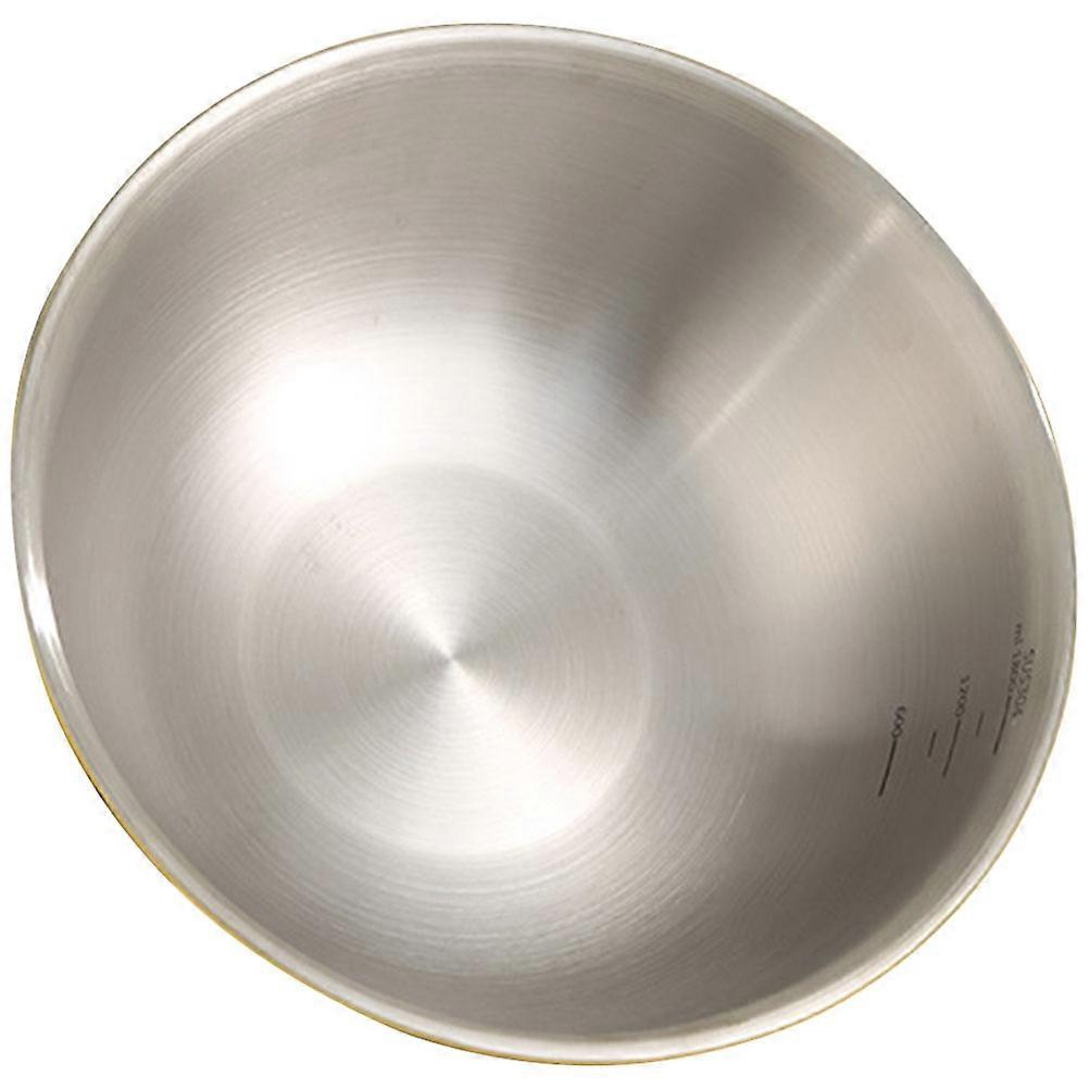 Stainless Steel Food Container For Salad And Vegetable Washing Round Shape With Scale For Heating On Induction Cooker 1Pack