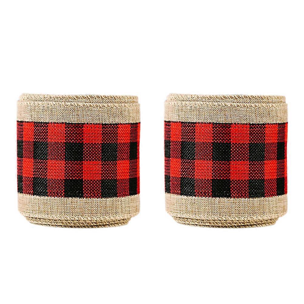 Buffalo Check Ribbon Plaid Ribbons present Wrapping Holiday Crafts Christmas Red 2 Rolls