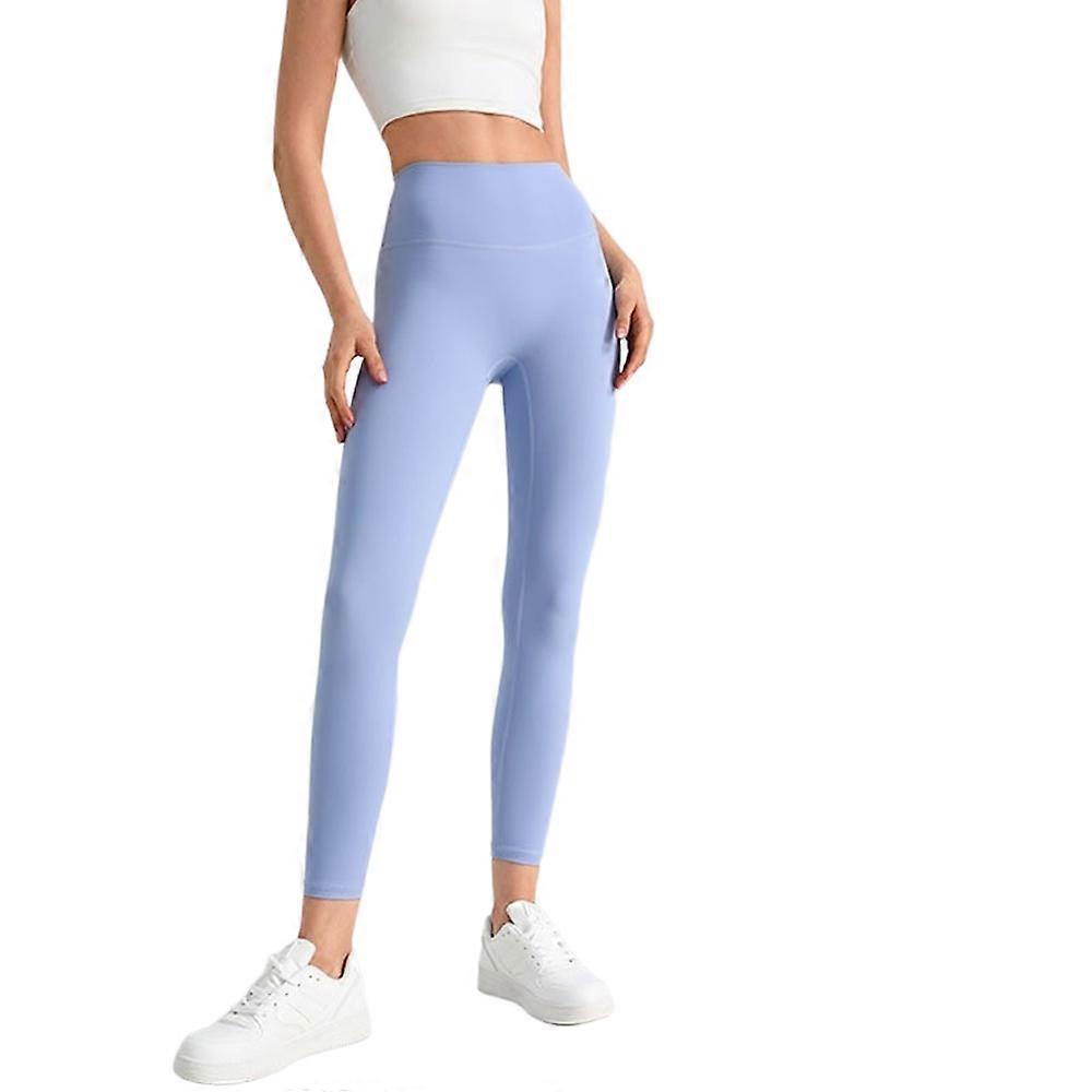 מכנסי יוגה בגזרה גבוהה לנשים - בקרת בטן סקוואט הוכחה Non-See Thru - חדר כושר ריצה לבוש יומיומי - נמתח נושם נוחות-כחול שמיים