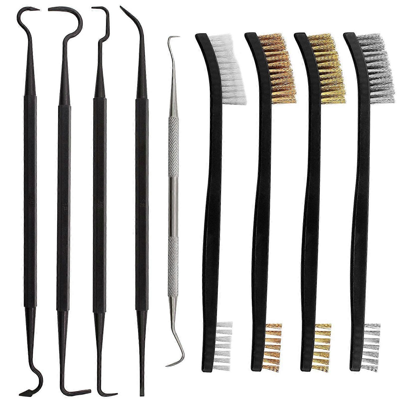 9 Piece Cleaning Set With Hook And Cleaning Brush For Test Tubes, Drinking Straws, Keyboards - Mechanical Cleaning Tool