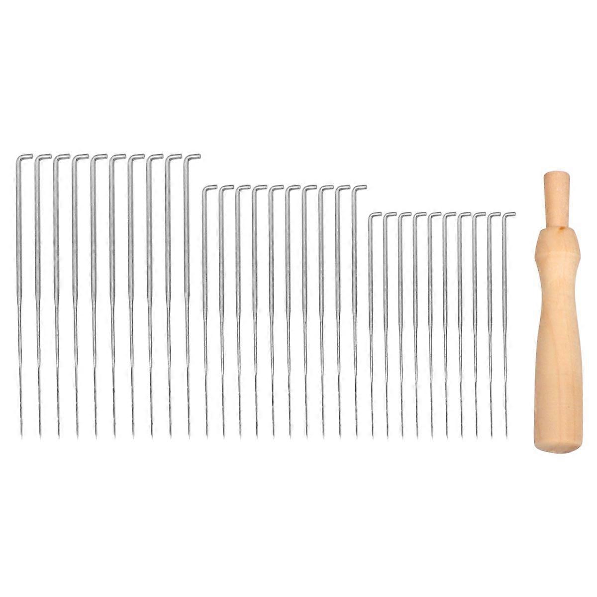 Punch Needle Tools Felting Supplies For Crafting With 9x1.8x1.8cm Size And L Size Needles 32Pcs