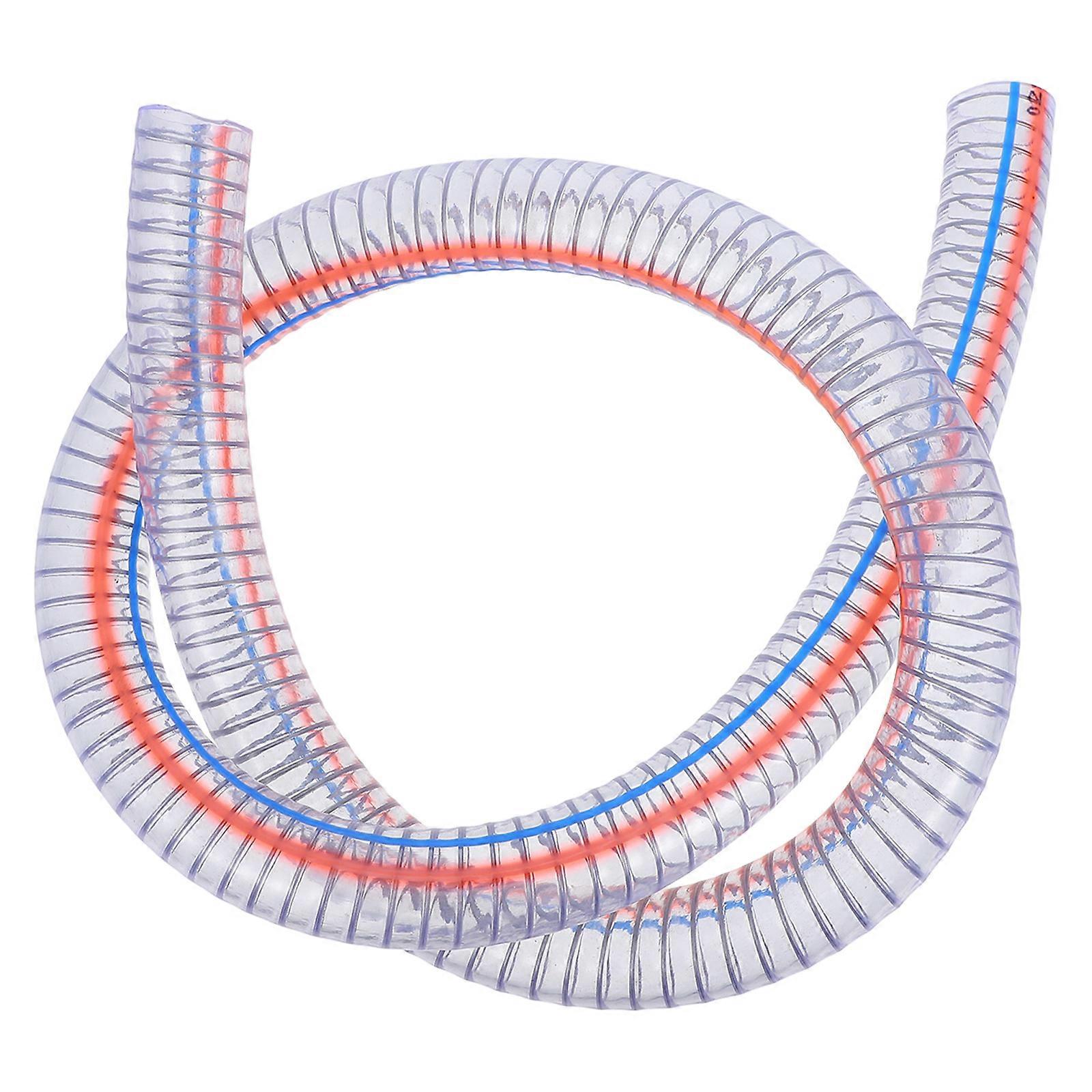 PVC Spiral Steel Wire Reinforced Heavy Duty Flexible Hose for Fuel Line Drainage and Oil Suction with Transparent Inner PVC and Steel Material